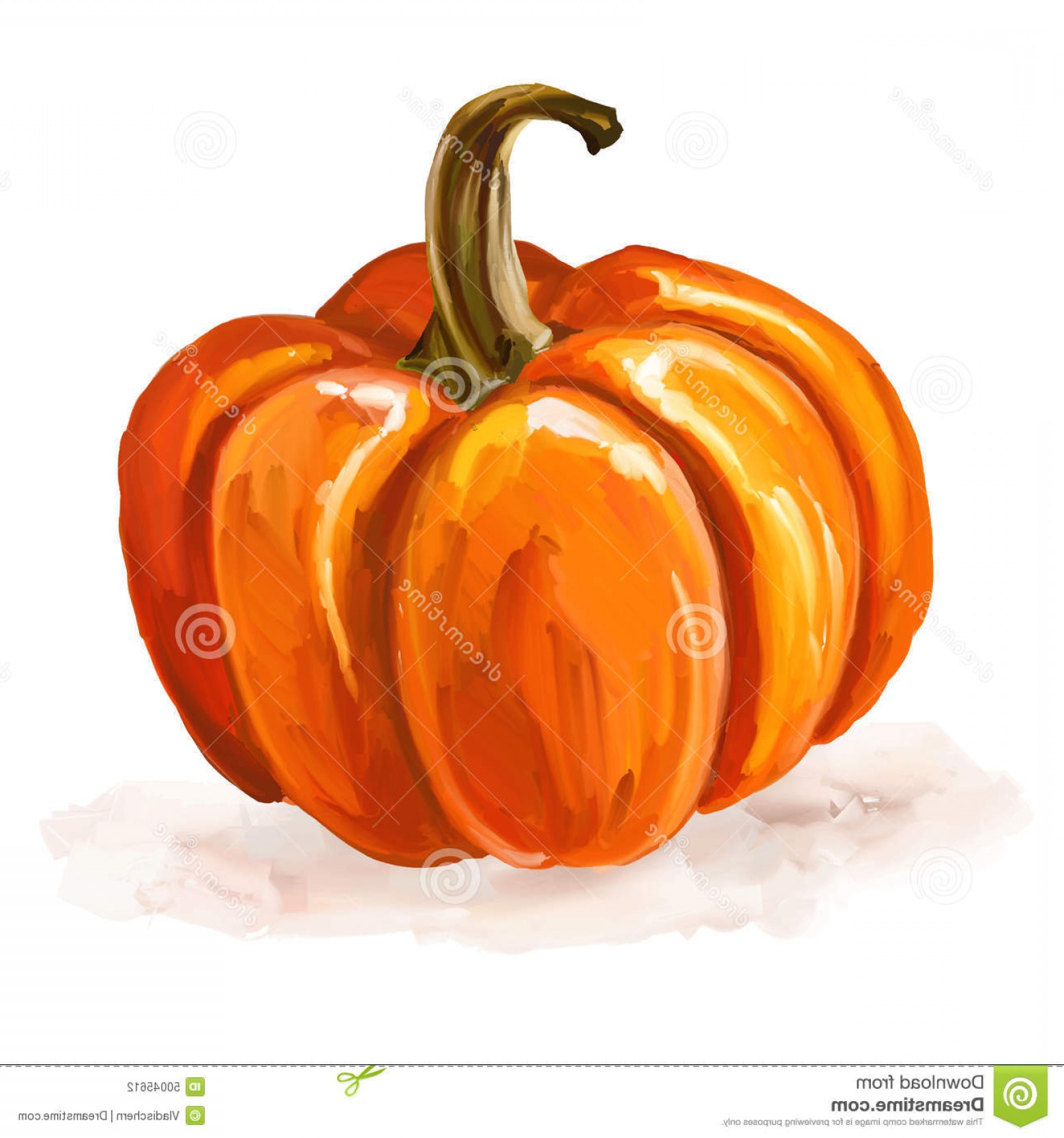 1560x1668 Stock Illustration Pumpkin Vector Illustration Hand Drawn Painted