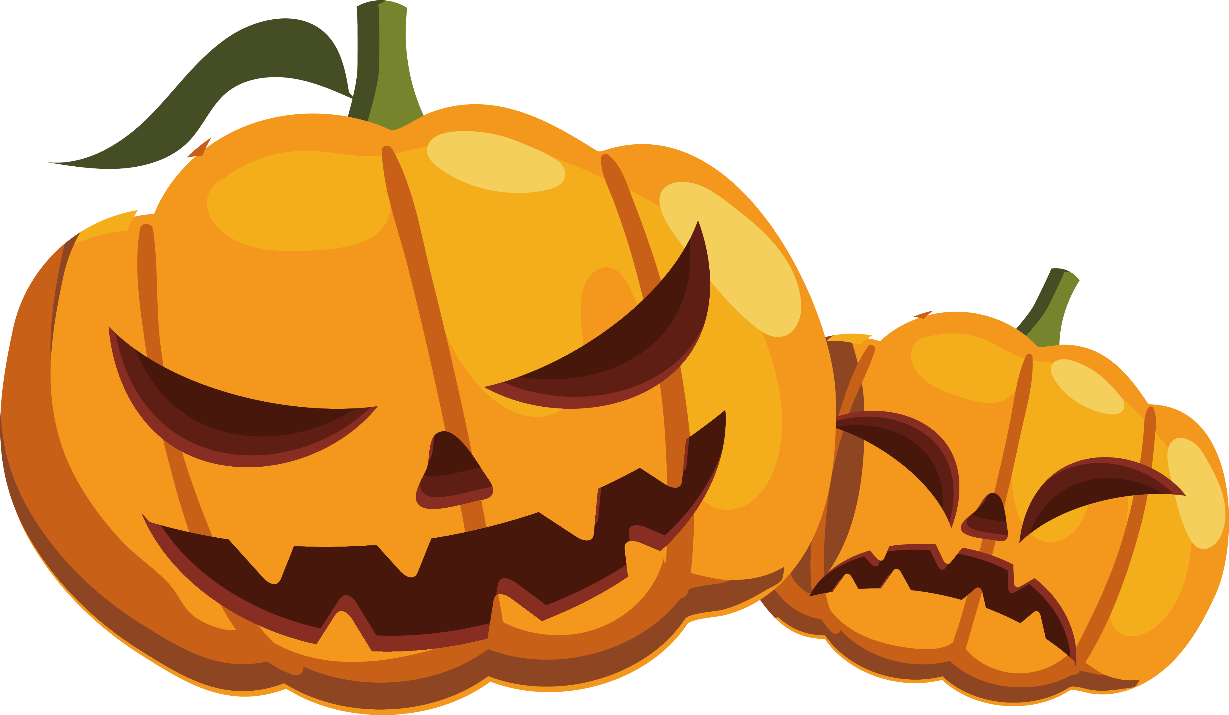 4139x2407 Halloween Candy And Pumpkins Clipart