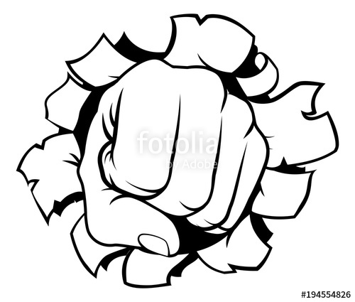 500x425 Fist Punching Through Background Stock Image And Royalty Free