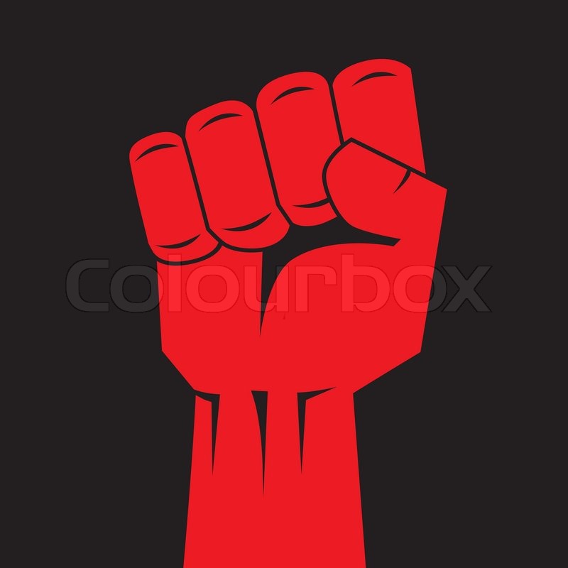 800x800 Fist Red Clenched Hand Vector Stock Vector Colourbox