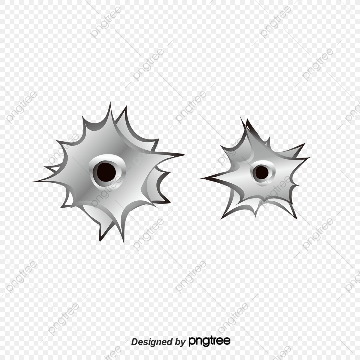 1200x1200 Vector Stereo Shot Silver Black Metal Punch Traces, Bullet, Black