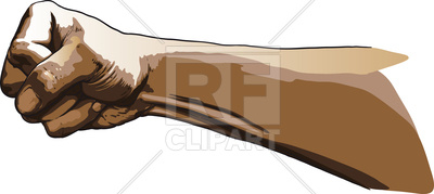 400x179 Clenched Fist Hand Gesture On White Background