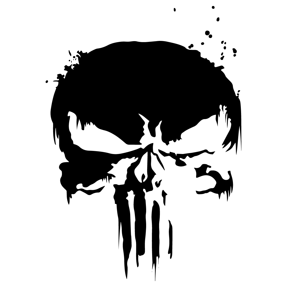 The Punisher Skull Symbol Icon Vector Logo Decal Sticker. 