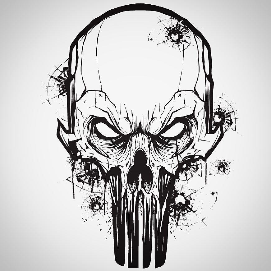 872x872 Little Vector Mouse Click Warm Up With A Punisher Skull