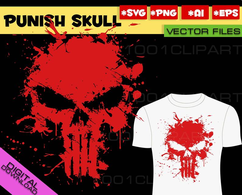 794x642 The Punisher Skull Logo Wall Art Super Hero Marvel Vector Etsy