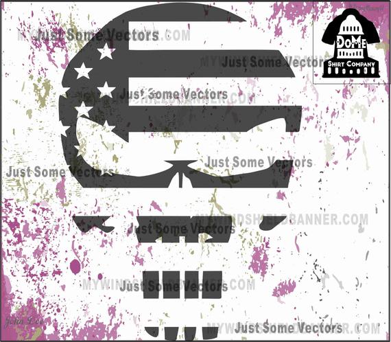 570x498 The Punisher Skull Flag Vector Svguse For Decals Crafts Etsy