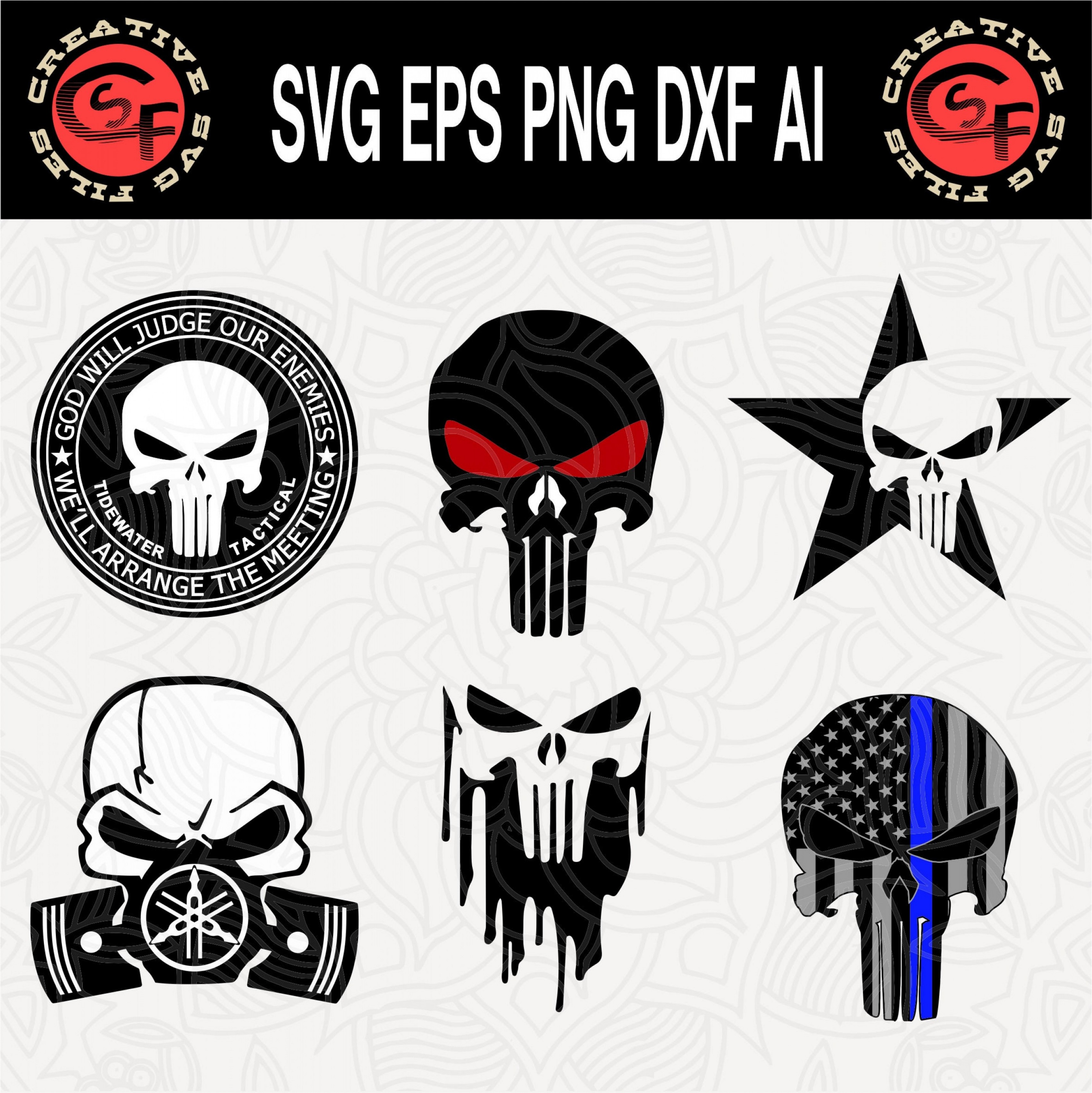 3403x3405 Punisher Logo Vector Art Hoodamathrun