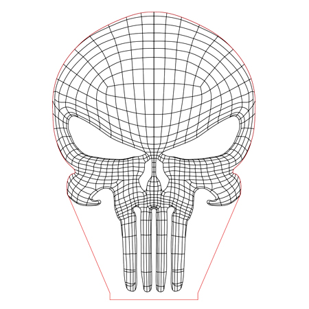 450x450 Punisher Skull Illusion Lanp Vector For Cnc