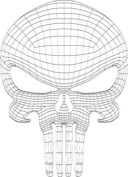 500x691 Punisher Skull Illusion Lamp Graphic Design Vector