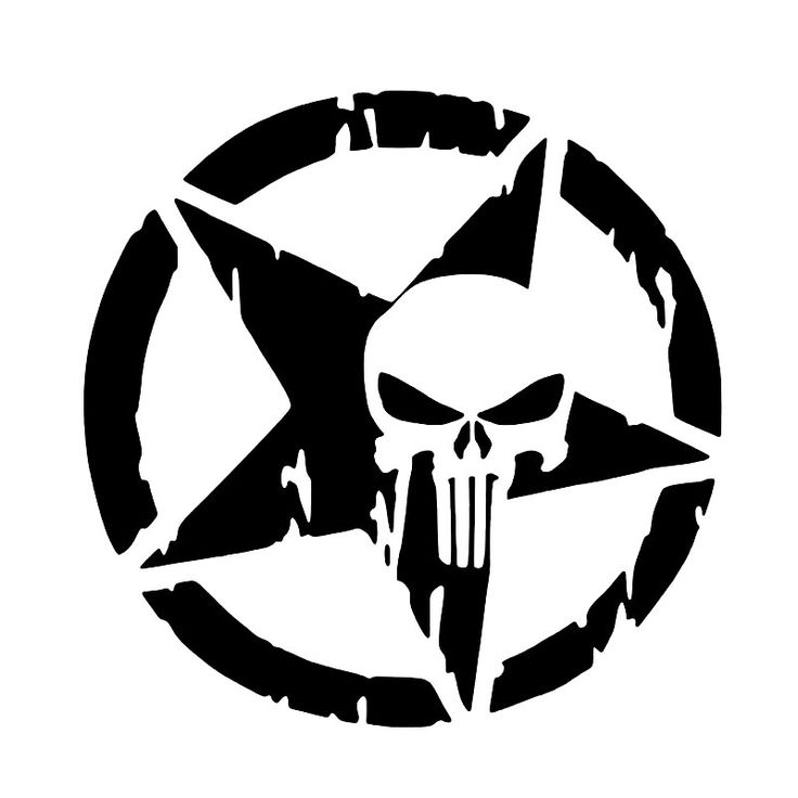 736x736 Vector Serigrafia Punisher Skull Car Styling Pentagram