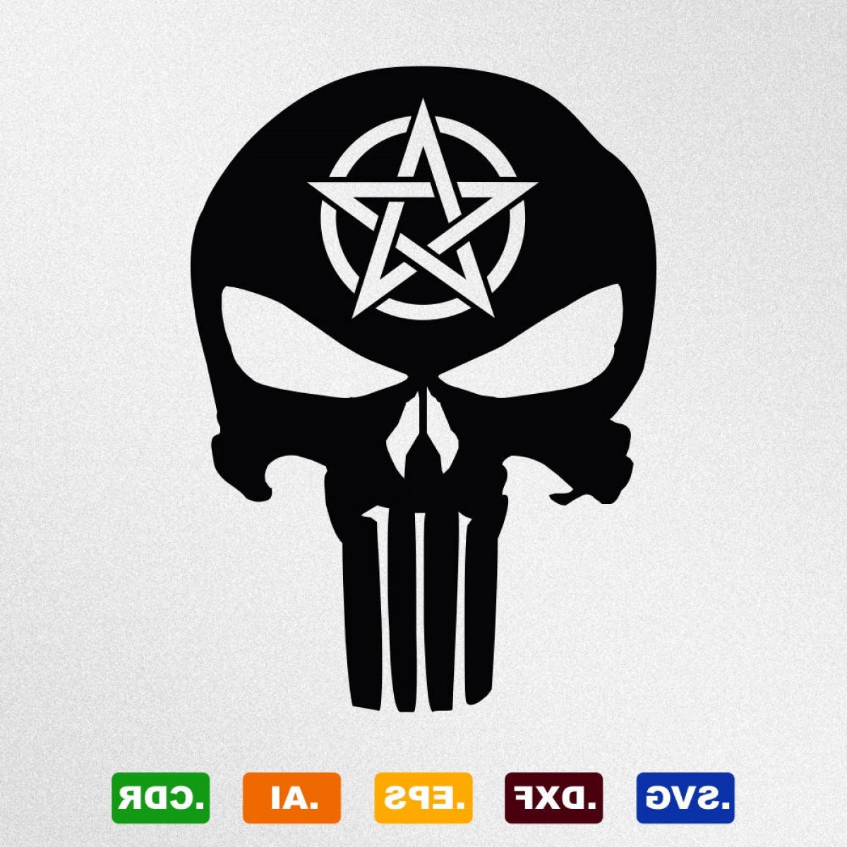 1200x1200 Punisher Skull Pentagram Dxf Catchsplace