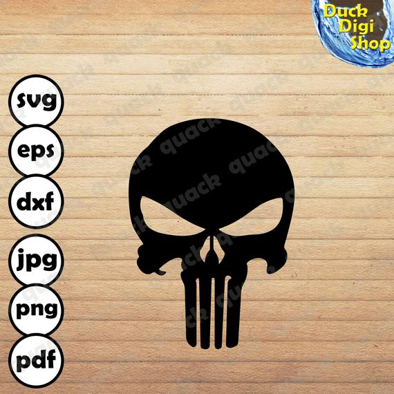 570x570 Punisher Skull Skeleton Clip Art Punisher Vector For Etsy