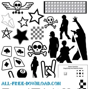 294x298 Punk Rock Vector Pack Free Vector In Adobe Illustrator