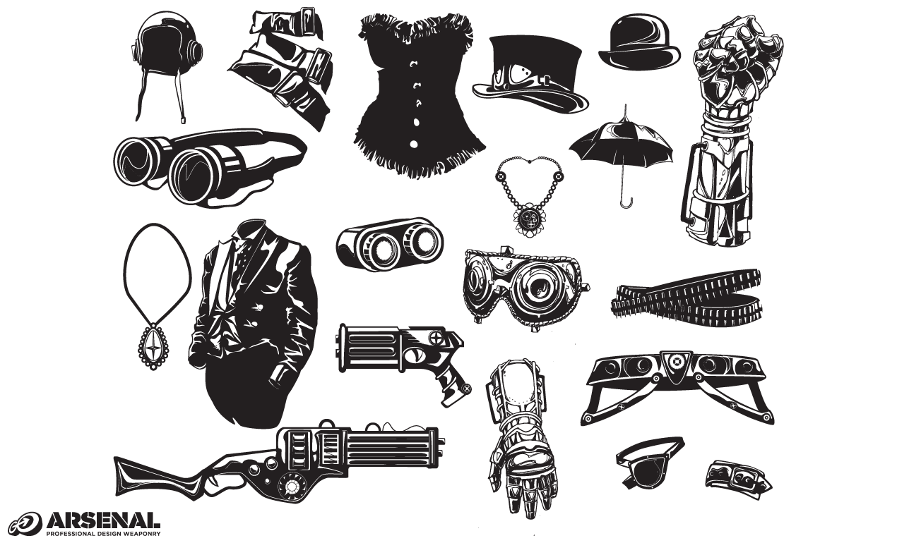 1270x770 Steampunk Fashion Vector Pack
