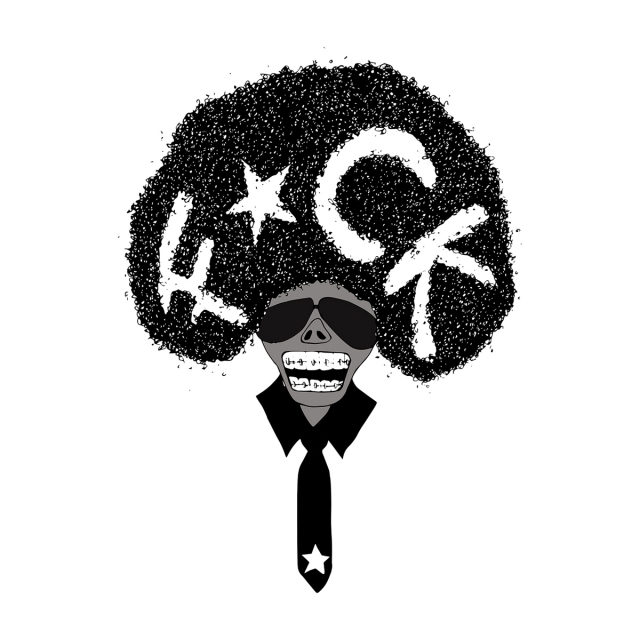 640x640 Vintage Punk Vector Of Man Metal For Design T Shirt Black White