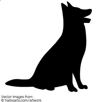 335x355 Sitting Dog Silhouette Vector