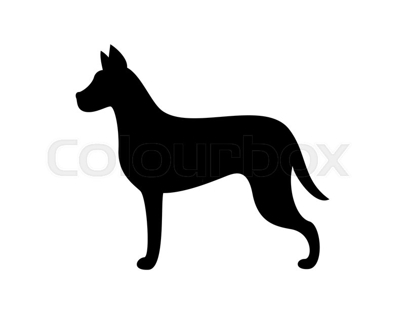 800x621 Black Dog Silhouette Vector Canine Stock Vector Colourbox