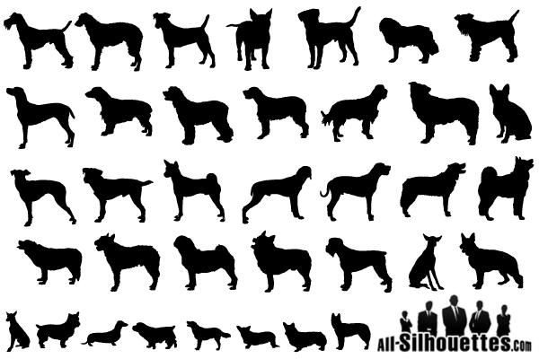 600x400 Vector Dog Silhouettes Free Vectors Ui Download
