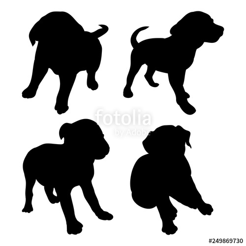 500x500 Black Puppy Silhouette Stock Image And Royalty Free Vector