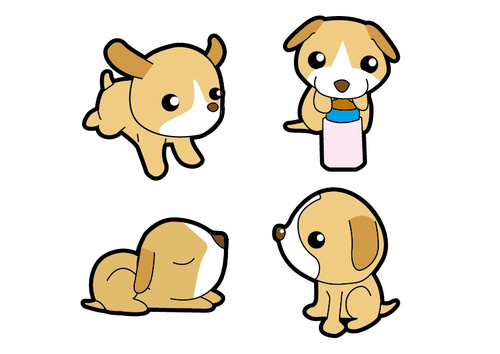 500x354 Q Version Of Cute Puppy Vector Free Download