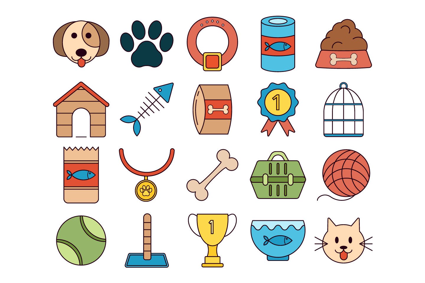 1440x960 Pet Vector Free Icon Set