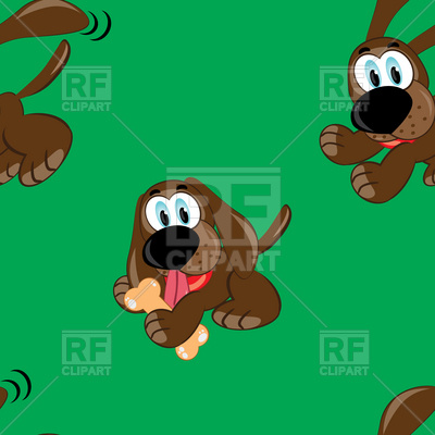 400x400 Seamless Green Background With Cartoon Funny Puppy Vector Image