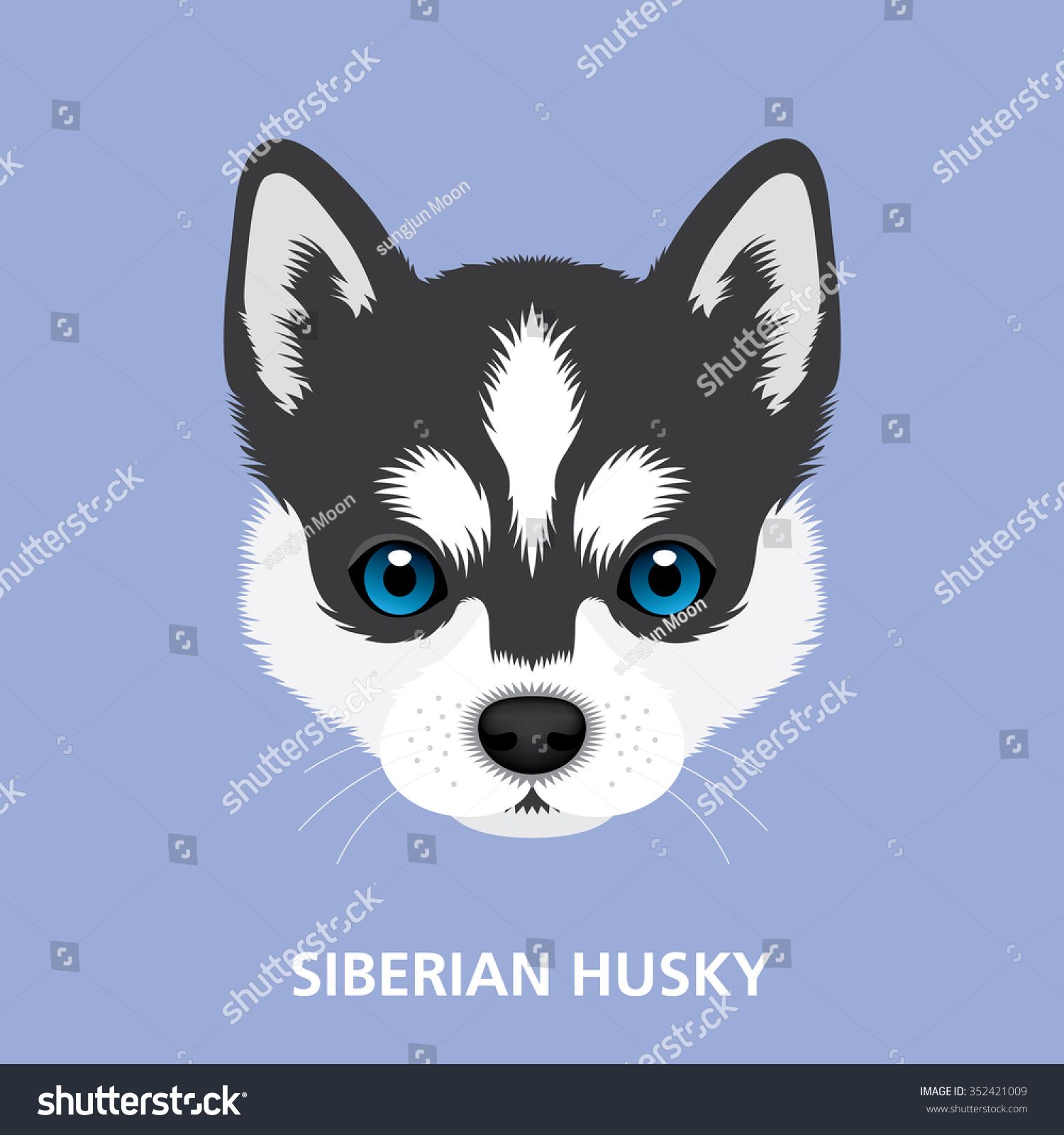1500x1600 Vector Illustration Portrait Of Siberian Husky Puppy Art Of Dog