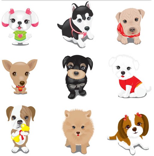 512x518 Cute Small Puppies Vector Free Download