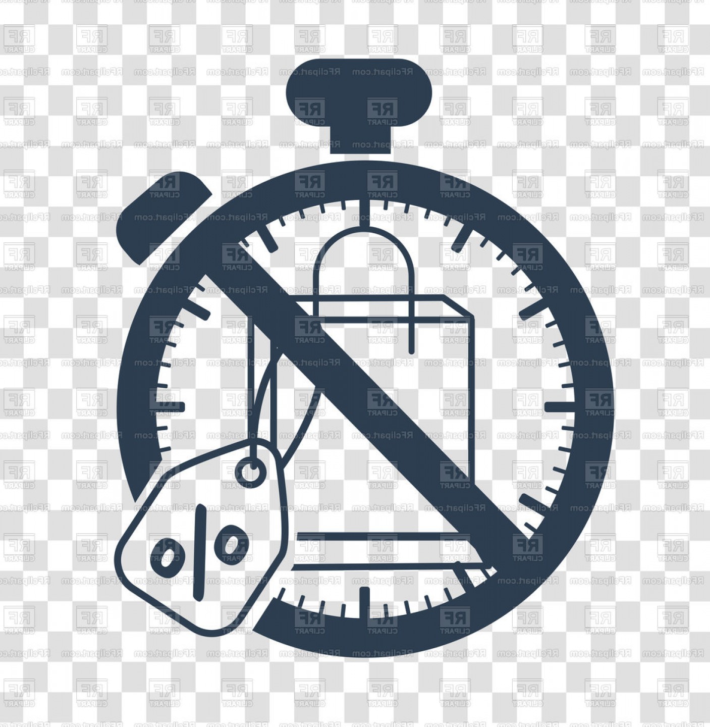 1407x1440 Dont Purchase Icon Shopping Bag Inside Stopwatch Vector Clipart