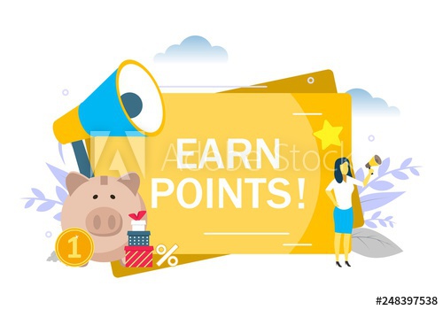 500x350 Earn Points For Purchase, Vector Concept Illustration