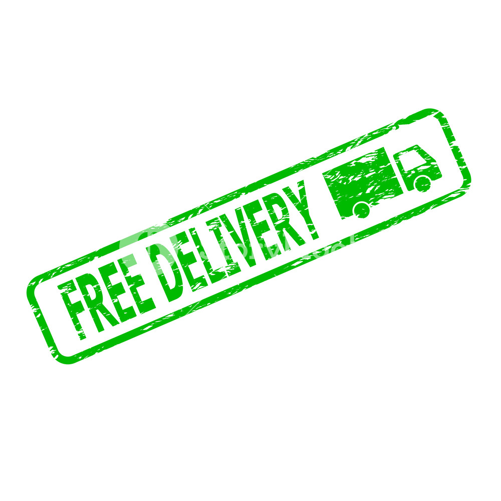 1000x1000 Green Rubber Stamp Free Delivery Cargo Free Shipping Goods