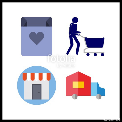 500x500 Purchase Icon Vector Illustration Purchase Set Buyer And Shop