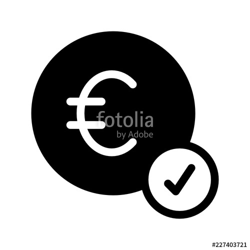 500x500 Payed Coin Cash Electronic Euro Purchase Vector Icon Stock Image