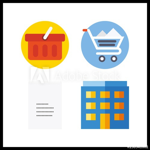 500x500 Purchase Icon Vector Illustration Purchase Set Receipt