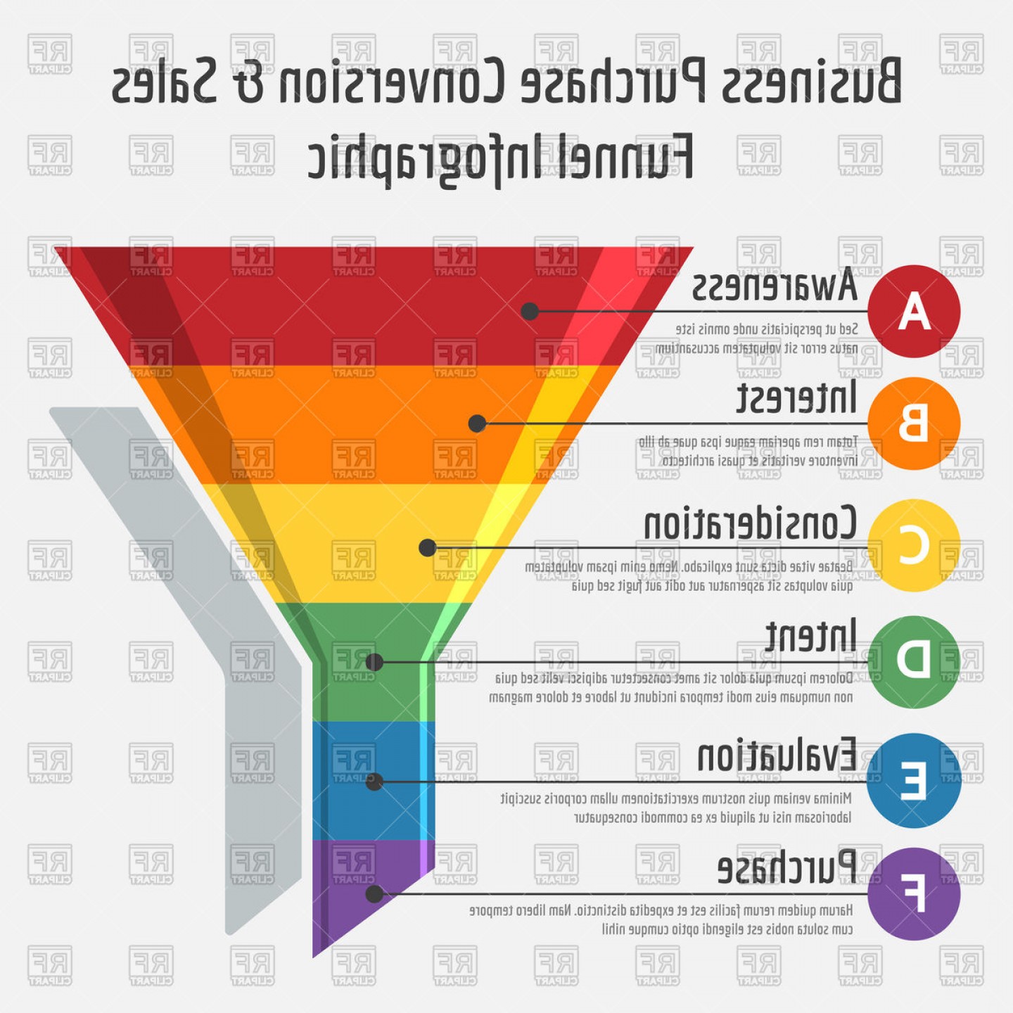1440x1440 Business Purchase Conversion Or Sales Funnel Infographic Vector