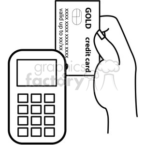 300x300 Swipe Your Credit Card To Purchase Vector Clipart Royalty Free