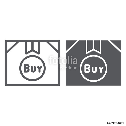 500x500 Cardboard Parcel Line And Glyph Icon, Delivery And Box, Purchase