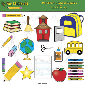 350x350 Clipart, School Supplies