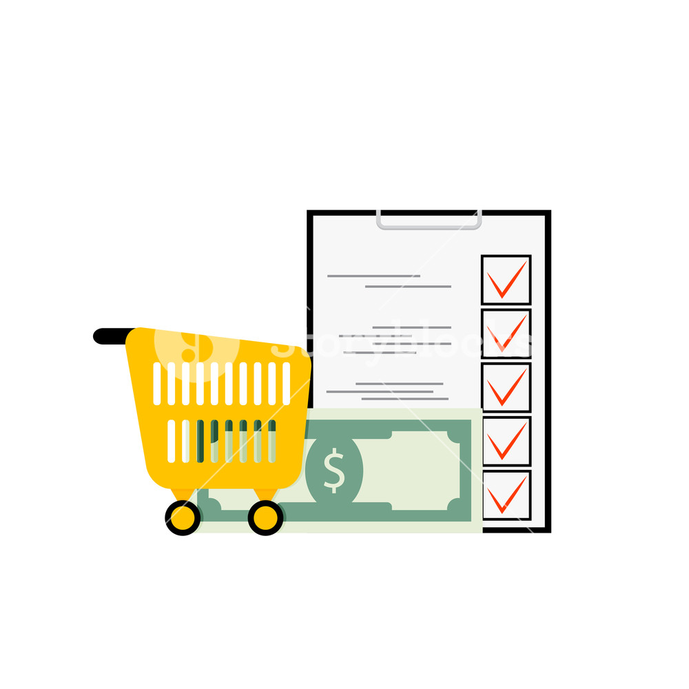 Grocery List Concept Vector Product And Purchase, Checklist Sheet 1000x1000 Grocery List Concept Vector Product And Purchase, Checklist Sheet