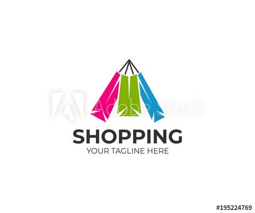 Colorful Paper Shopping Bags Logo Template Purchase Vector Design 500x417 Colorful Paper Shopping Bags Logo Template Purchase Vector Design