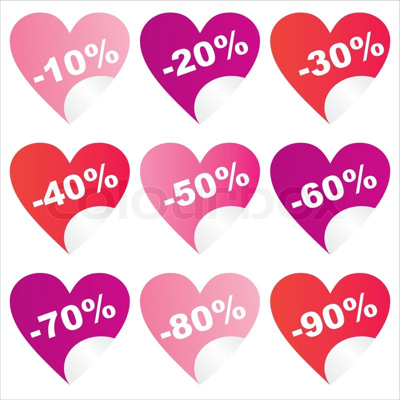 800x800 Set Of St Valentine's Day Sale Stock Vector Colourbox