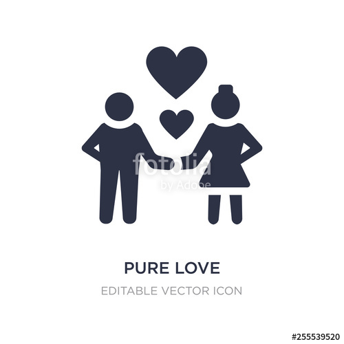 500x500 Pure Love Icon On White Background Simple Element Illustration