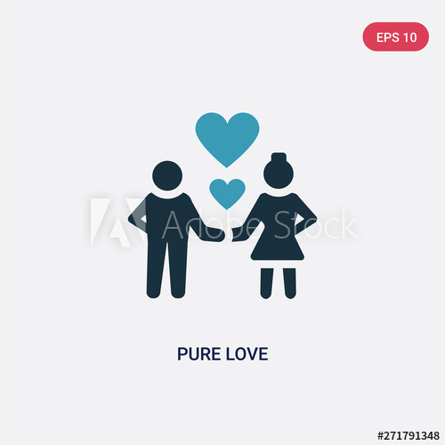 500x500 Two Color Pure Love Vector Icon From Shapes Concept Isolated Blue