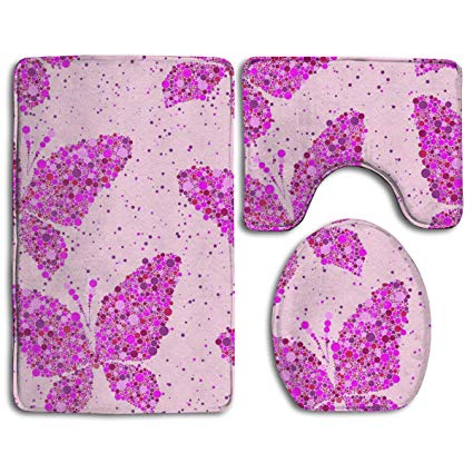 Purple Butterfly Vector Bath Mat, Ultra Soft Non Slip 425x425 Purple Butterfly Vector Bath Mat, Ultra Soft Non Slip