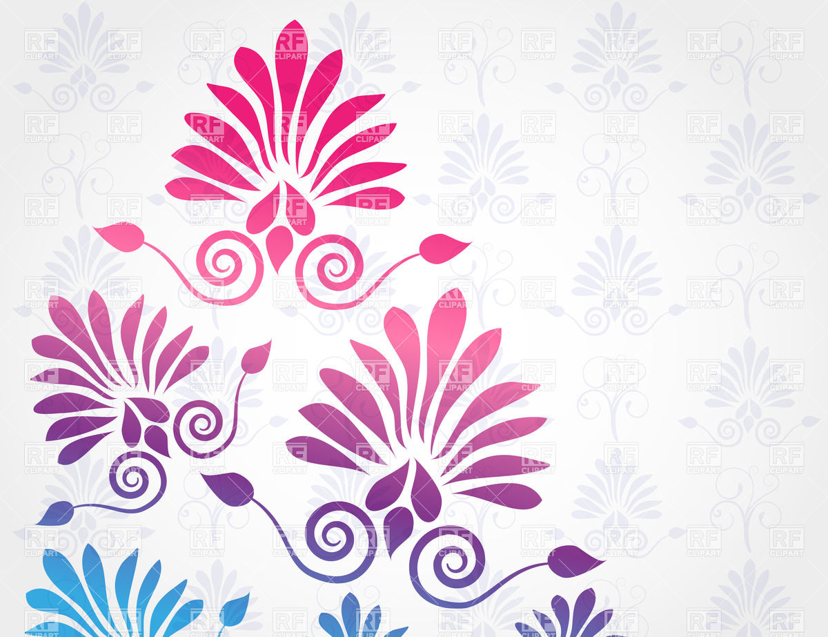 Graphic Floral Pattern On Gray Background Vector Image 1200x923 Graphic Floral Pattern On Gray Background Vector Image