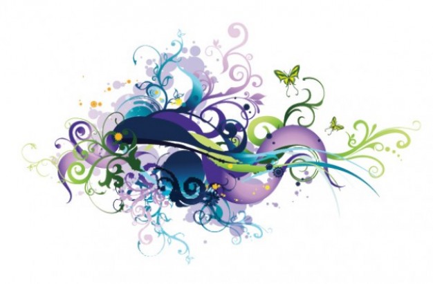 Abstract Purple Floral Vector Design 626x411 Abstract Purple Floral Vector Design