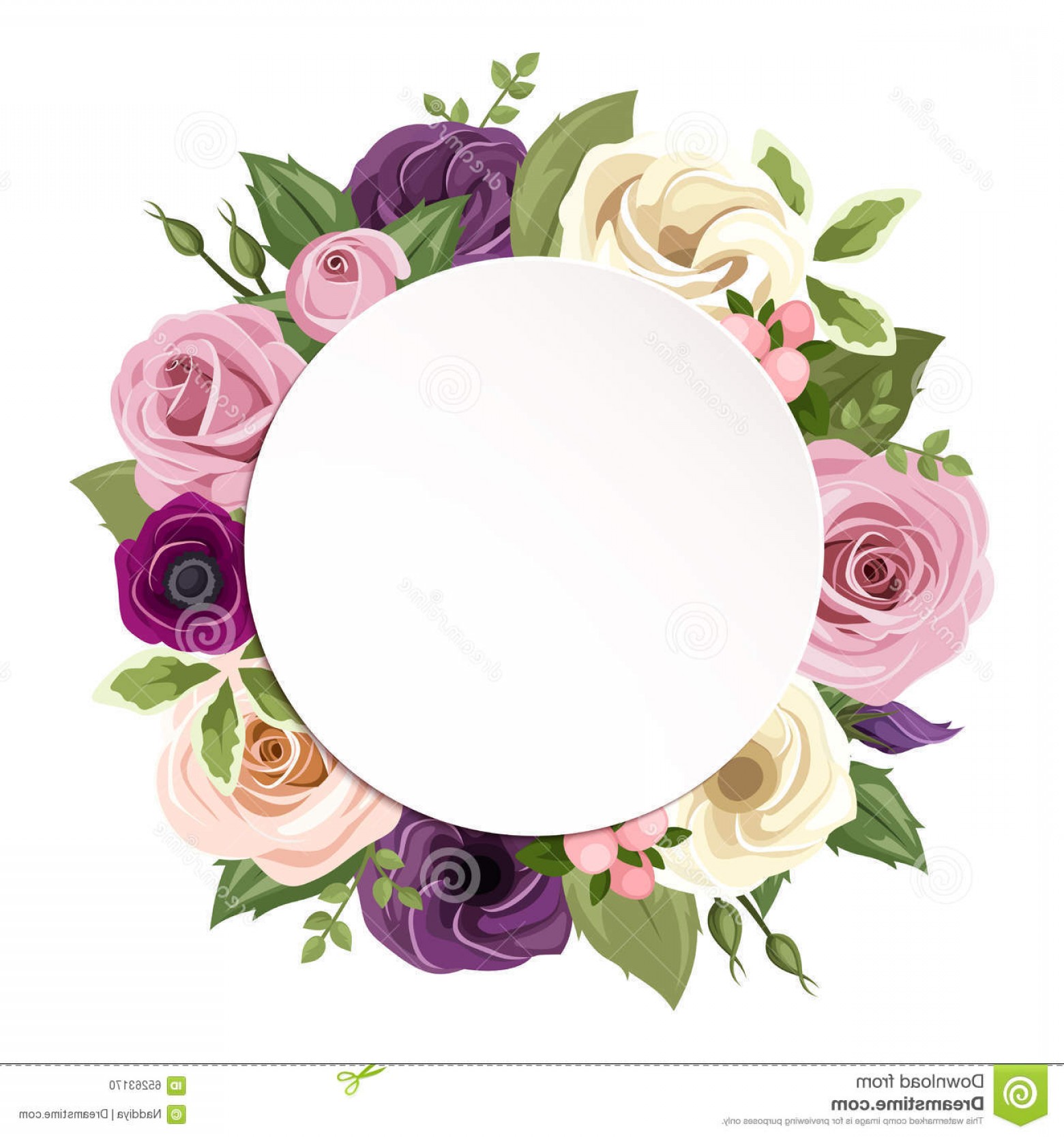 1560x1668 Stock Illustration Pink Purple Flower Vector White Background
