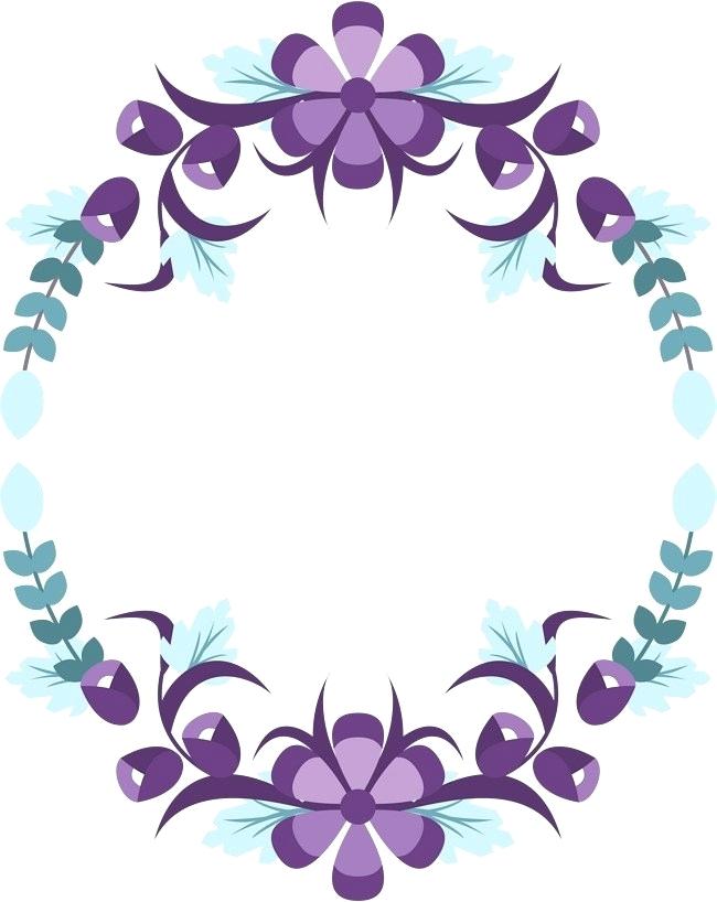 650x818 Purple Flowers Border Vector