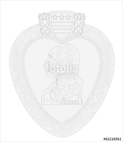 433x500 Purple Heart Medal Outline Stock Image And Royalty Free Vector