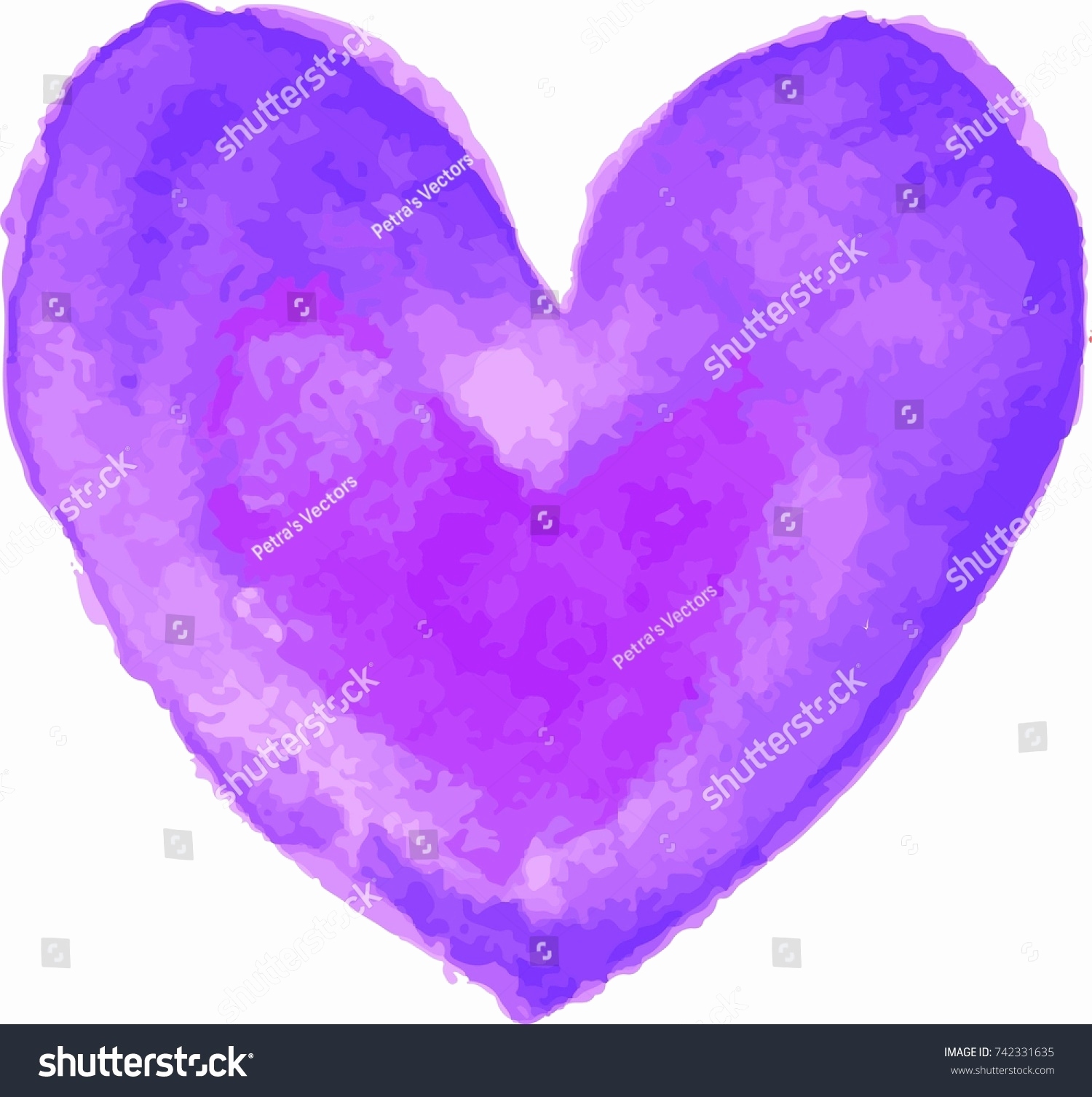 Purple Loveheart Beautiful Purple Heart Watercolor Vector Stock 1500x1507 Purple Loveheart Beautiful Purple Heart Watercolor Vector Stock